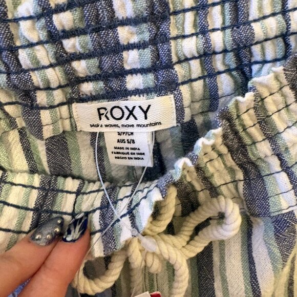 NWT Roxy Oceanside Striped Linen Blend Pants Size Small - Picture 2 of 5